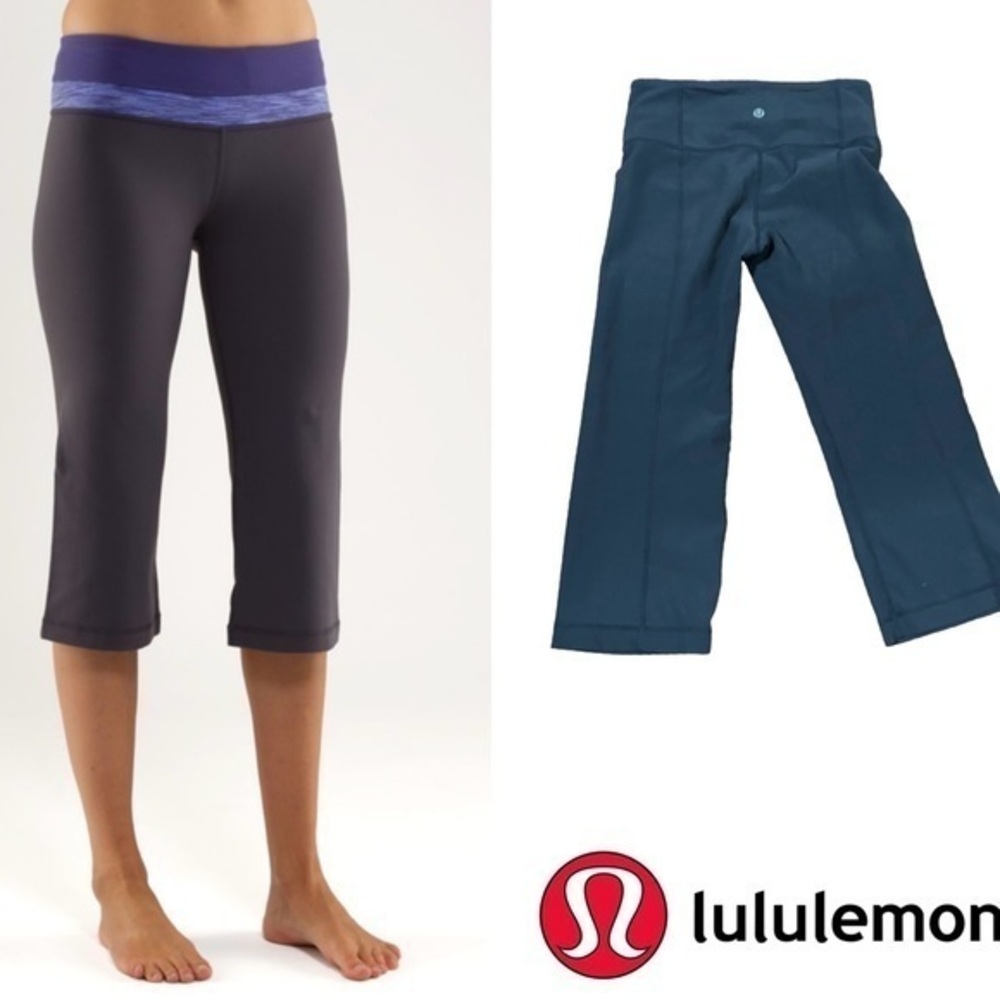 Reversible Lululemon Groove Cropped Leggings - Size 2 🩶💜
